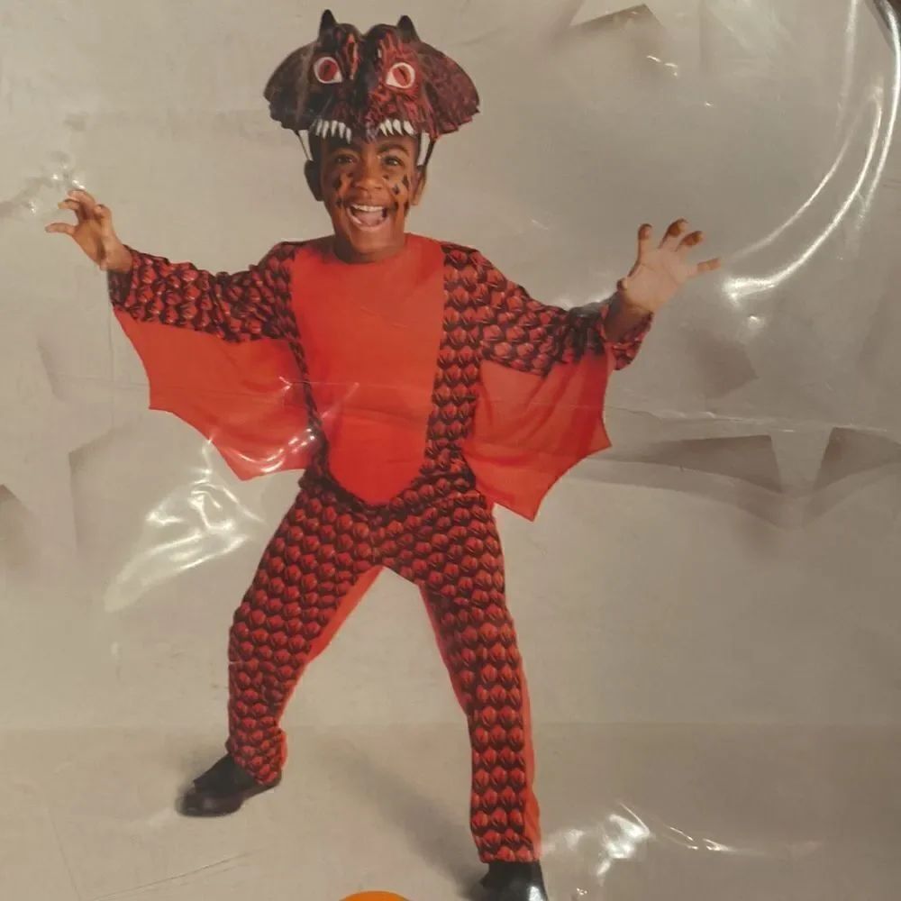 Kids Red Dragon Halloween Costume Size L (12-14) NEW